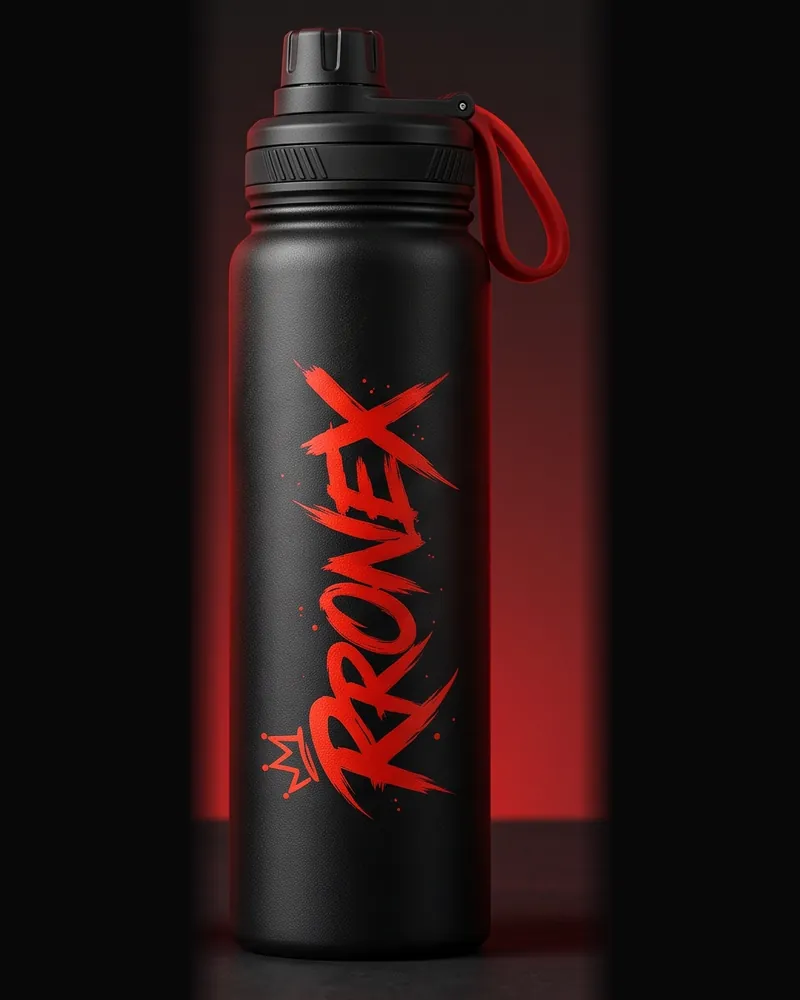 Medium black RRONEX water bottle